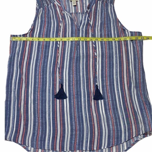 ST. John's Bay Sleeveless Striped Boho Blouse XL - Picture 7 of 9